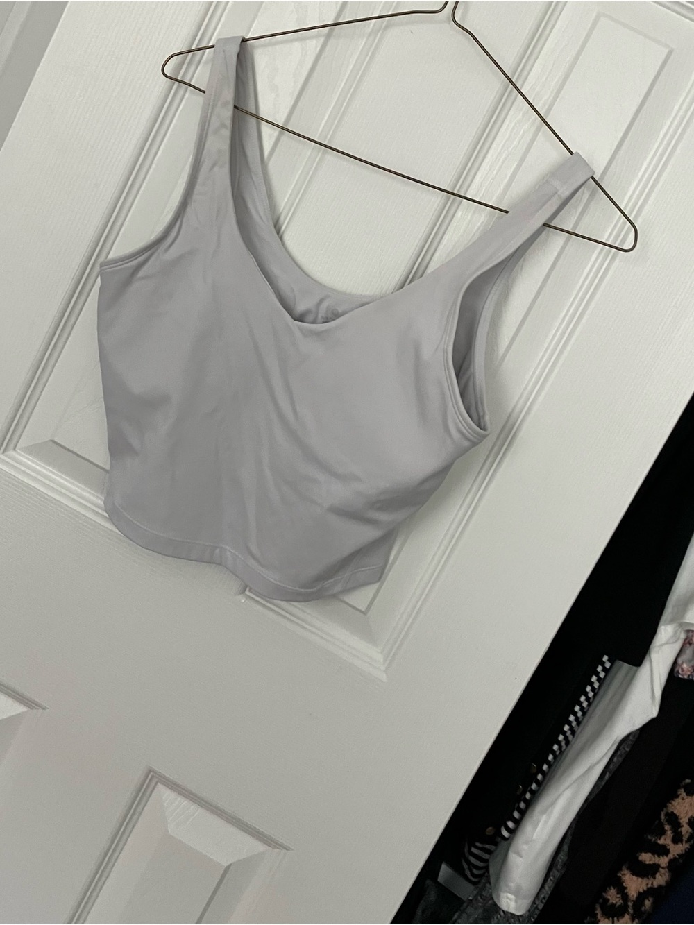 Amazon Sleeveless Crop Tank Top Light Gray